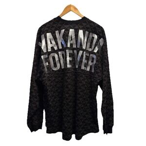 Disney Marvel Black Panther Wakanda Forever Adult Large Black Spirit Jersey euc